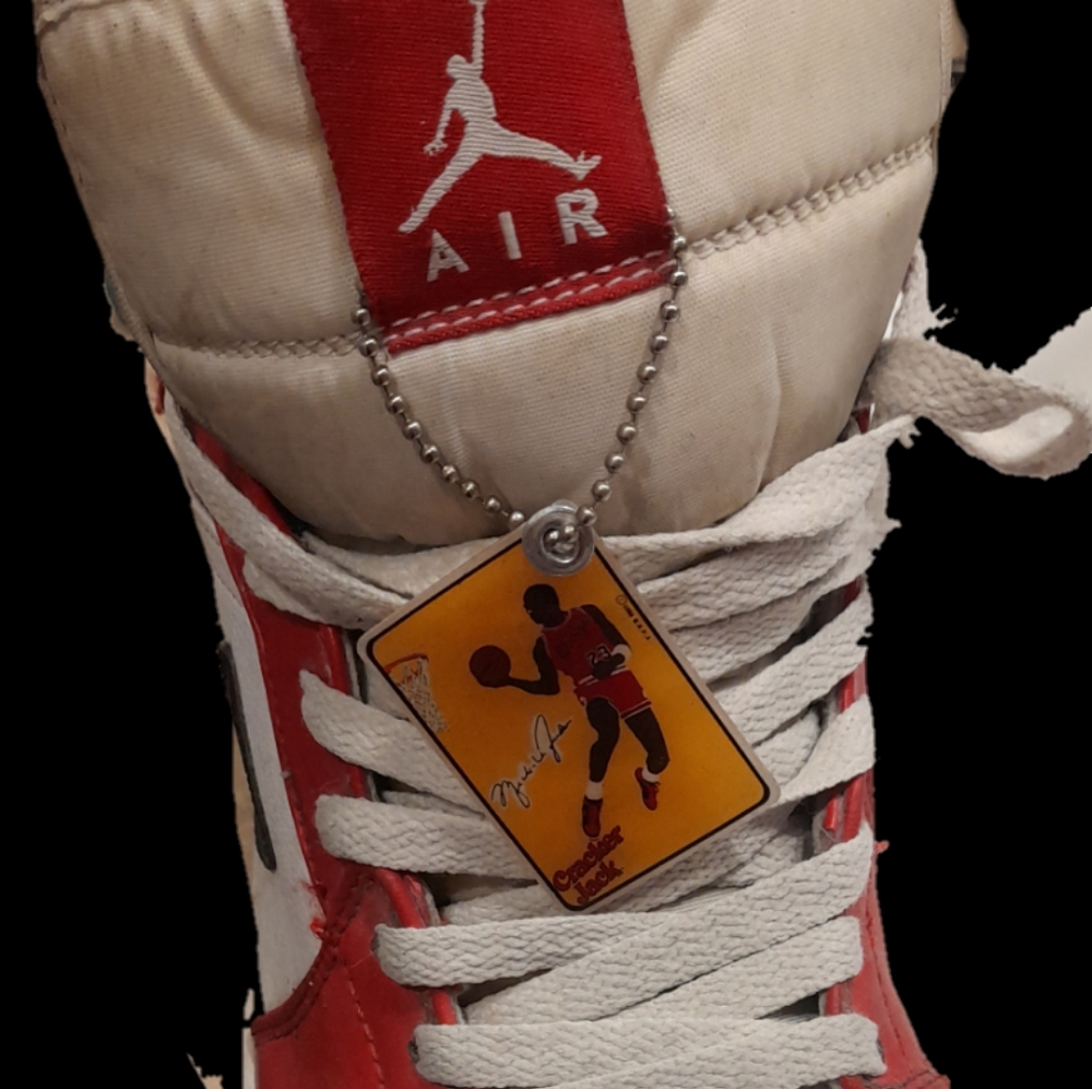 Vintage jordan shoe tag made of hard plastic very rare
